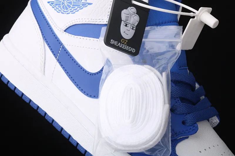 All categories Air Jordan Jordan series basketball shoes Air Jordan 1 Mid Air Jordan Mid AJ1 Joe 1 white and blue Little Lightning Zhongbang series basketball shoes 554724-114